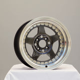 Rota Wheels Kyusha 1580 4X100 0 67.1 Hyperblack with Polish Lip
