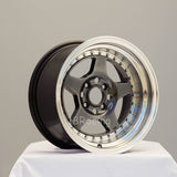 Rota Wheels Kyusha 1580 4X100 0 67.1 Hyperblack with Polish Lip