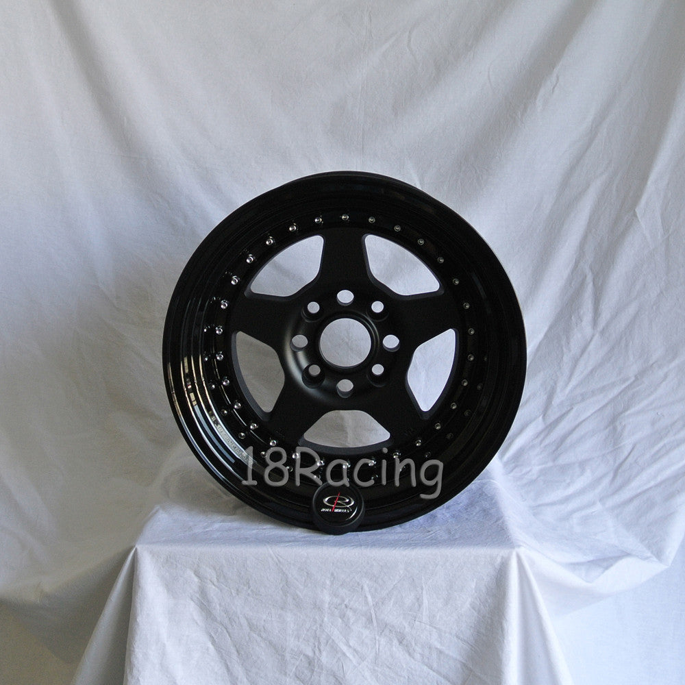 Rota Wheels Kyusha 1580 4X114.3 -10 73 Flat Black with Black Lip