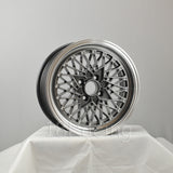 Rota Wheels Os Mesh 1570 4X100 35 67.1 Hyperblack with Polish Lip