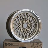 Rota Wheels Os Mesh 1570 4X100 35 67.1 Gold with Polish Lip