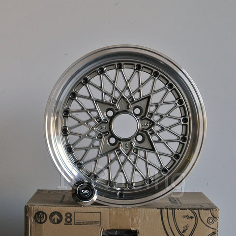 Rota Wheels Os Mesh 1570 4X100 35 67.1 Steel Grey with Polish Lip