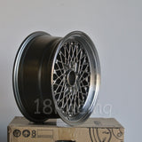 Rota Wheels Os Mesh 1570 4X100 35 67.1 Steel Grey with Polish Lip