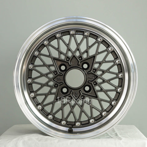 Rota Wheels Os Mesh 1570 4X110 20 73 Gunmetal  with Polish Lip