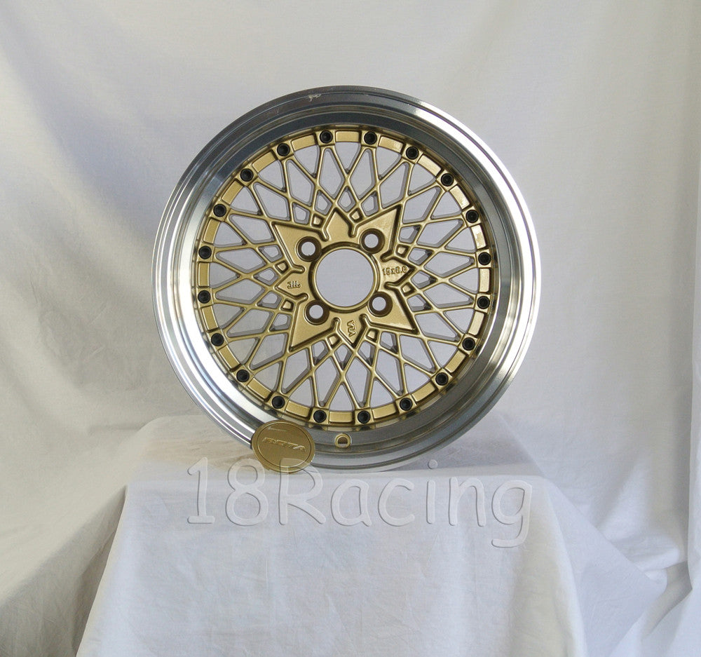 Rota Wheels Os Mesh 1580 4X100 20 67.1 Gold with Polish Lip