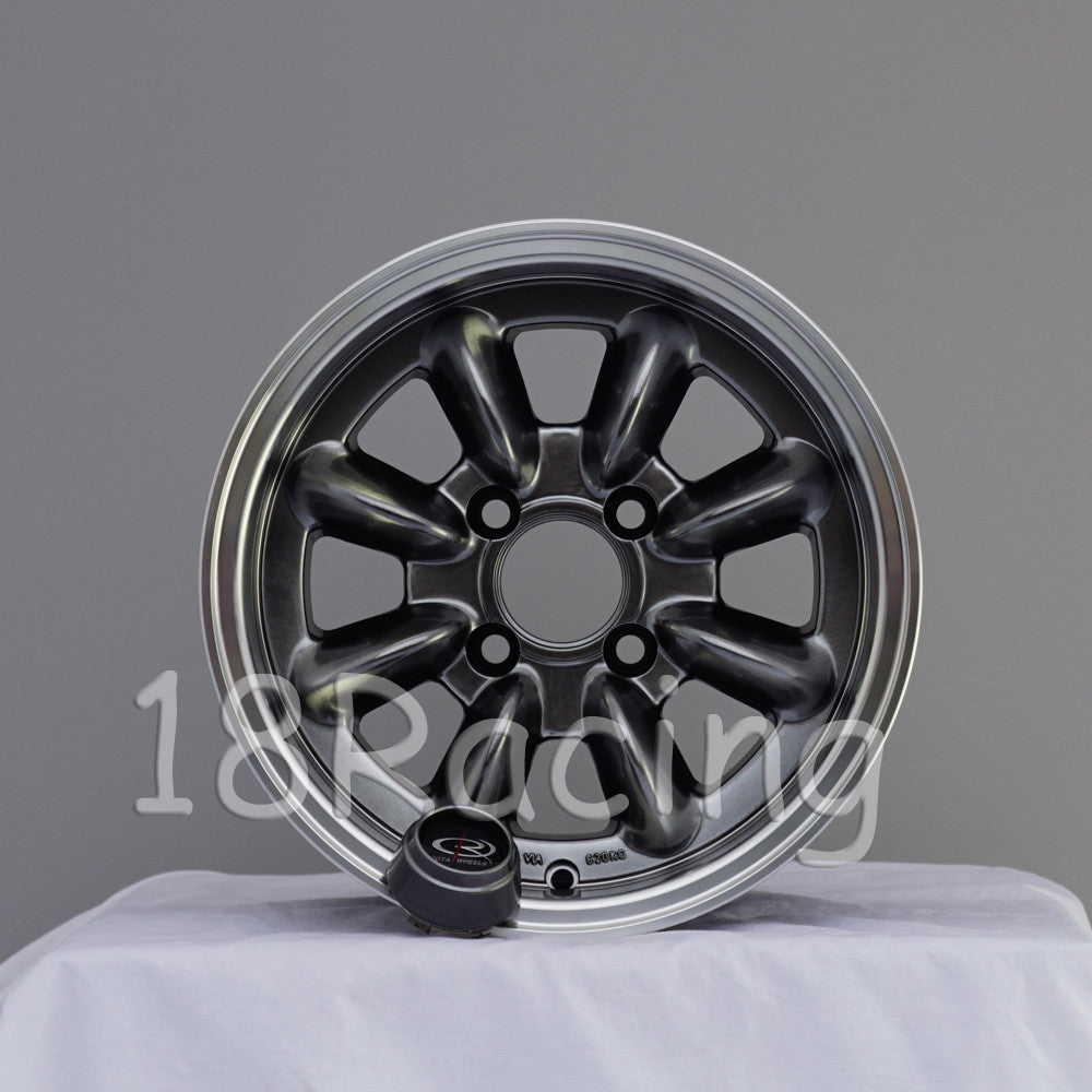 Rota Wheels RB 1380 4X114.3 4 73 Hyperblack with Polish Lip