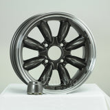 Rota Wheels RB 1570 4X95.25 25 57.1 Gunmetal with Polish Lip