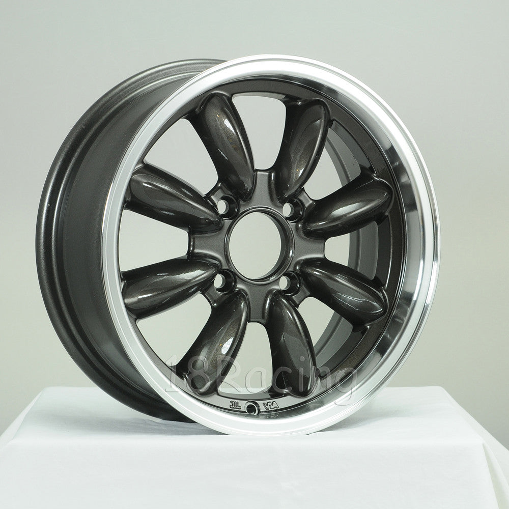 Rota Wheels RB 1570 4X114.3 4 73 Gunmetal with Polish Lip