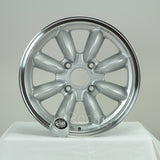 Rota Wheels RB 1560 4X108 25 73 Silver with Polish Lip