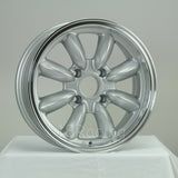 Rota Wheels RB 1560 4X108 15 73 Silver with Polish Lip