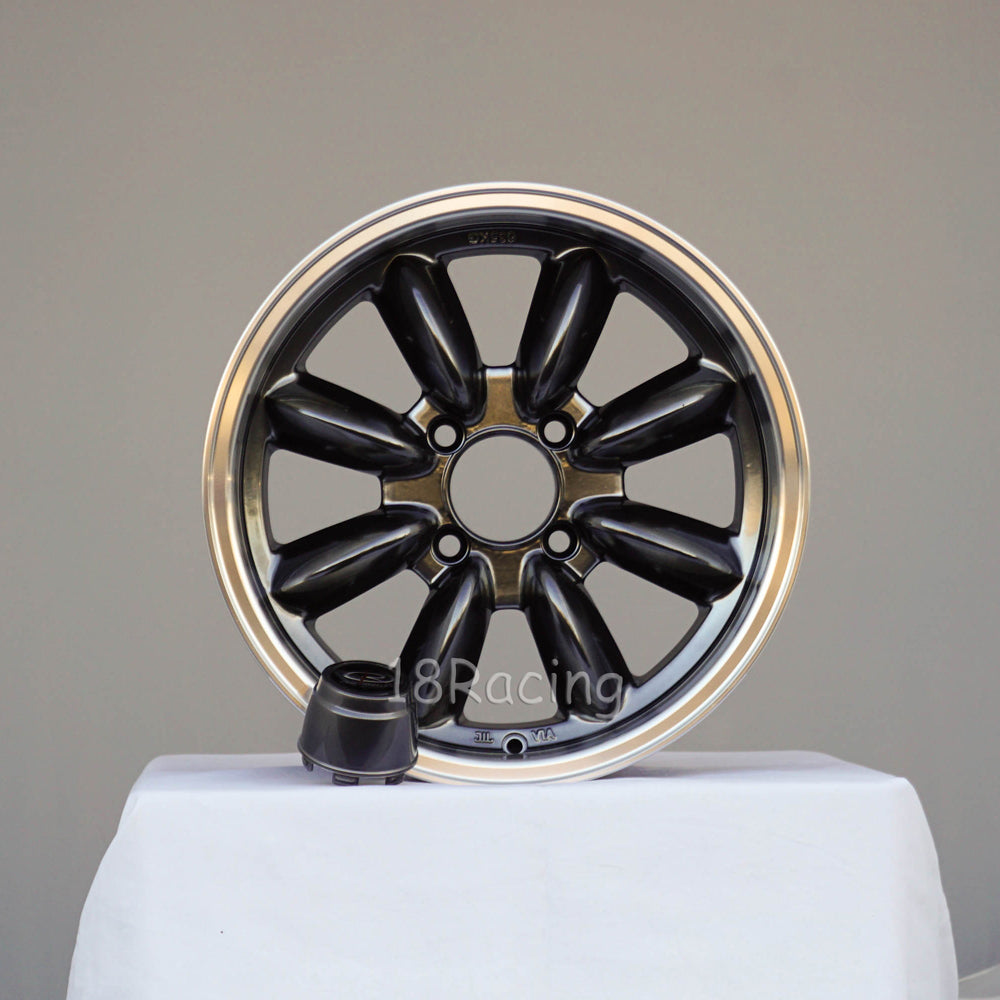 Rota Wheels RB 1560 4X101.65 15 73 Hyperblack with Polish Lip