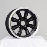 Rota Wheels RB 1570 4X100 30 67.1 Black with Polish Lip