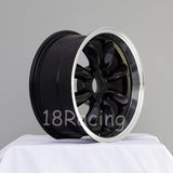 Rota Wheels RB 1570 4X100 30 67.1 Black with Polish Lip