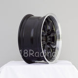 Rota Wheels RB 1570 4X100 30 67.1 Black with Polish Lip