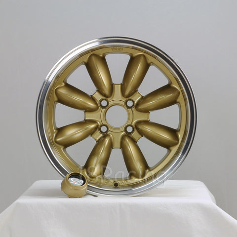 Rota Wheels RB 1570 4X100 25 57.1 Gold with Polish Lip
