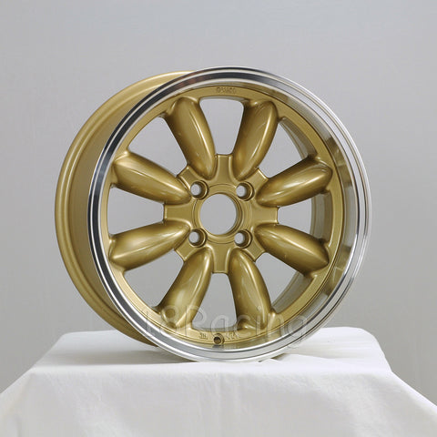 Rota Wheels RB 1560 4X95.25 25 57.1 Gold with Polish Lip