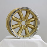 Rota Wheels RB 1570 4X100 25 57.1 Gold with Polish Lip