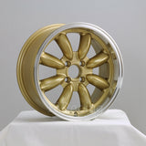Rota Wheels RB 1570 4X100 25 57.1 Gold with Polish Lip