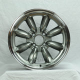 Rota Wheels RB 1570 4X100 25 57.1 Steel Grey with Polish Lip