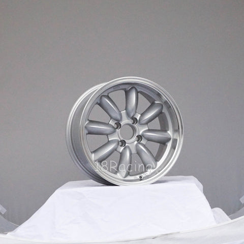 Rota Wheels RB 1570 4X98 15 58.5 Silver with Polish Lip