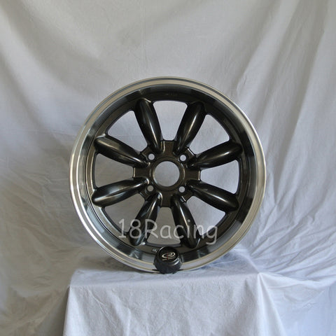Rota Wheels RB 1785 4X114.3 4 73 Gunmetal with Polish Lip