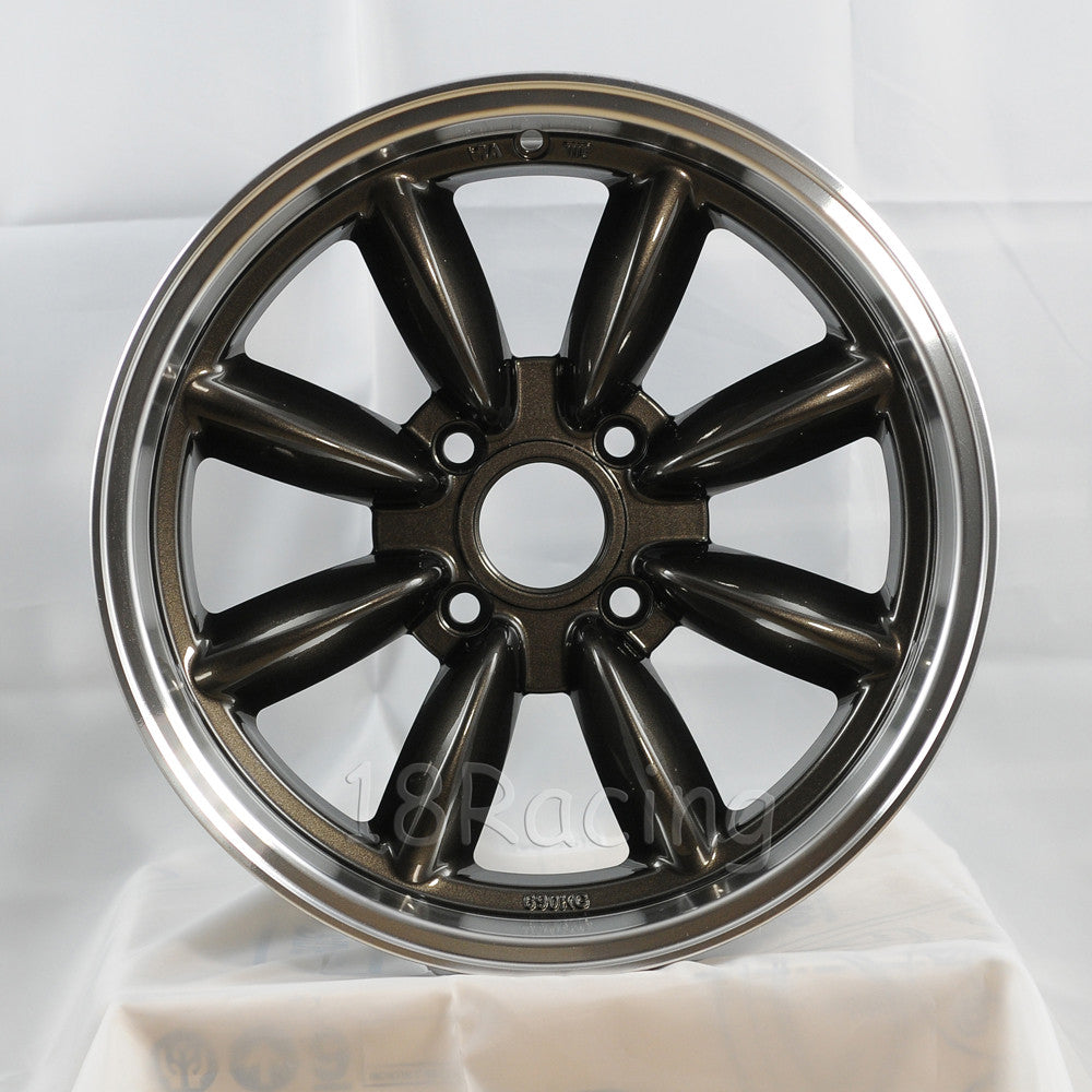 Rota Wheels RB 1775 4X100 45 56.1 Gunmetal with Polish Lip