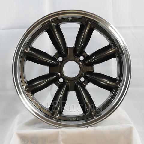 Rota Wheels RB 1775 4X100 45 56.1 Gunmetal with Polish Lip