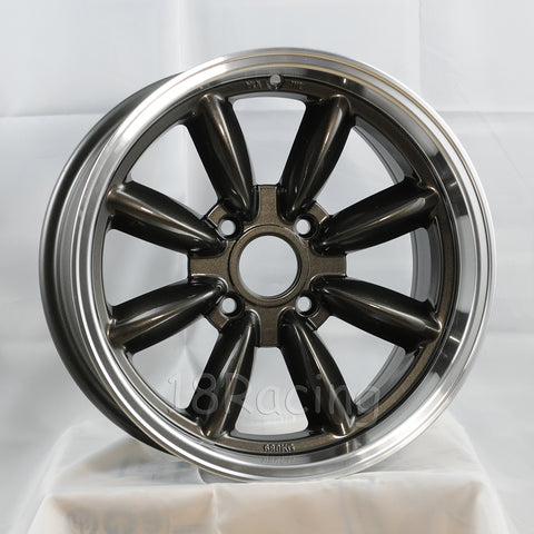 Rota Wheels RB 1680 4X114.3 4 73 Gunmetal with Polish Lip