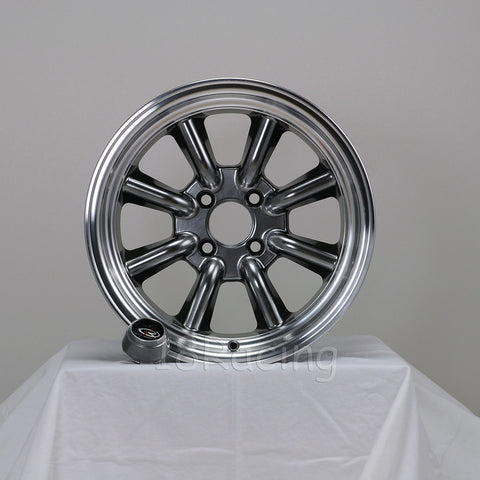 Rota Wheels RKR 1580 4X100 10 67.1 Hyperblack with Polish Lip