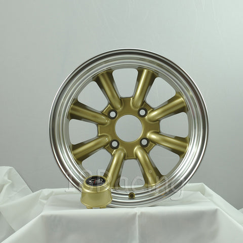 Rota Wheels RKR 1580 4X114.3 0 73 Gold with Polish Lip