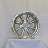 Rota Wheels RKR 1590 4X100 -15 67.1 Silver with Polish Lip