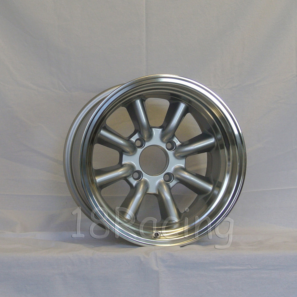 Rota Wheels RKR 1590 4X114.3 -15 73 Silver With Polish Lip