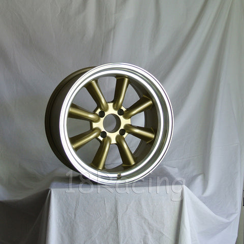 Rota Wheels RKR 1795 4X114.3 -20 73 Gold with Polish Lip