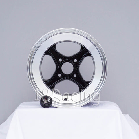 Rota Wheels XO4 1580 4X114.3 -10 67.1 Black with Polish Lip