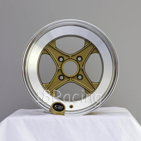 Rota Wheels XO4 1580 4X114.3 -10 67.1 Gold with Polish Lip