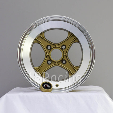 Rota Wheels XO4 1580 4X100 0 67.1 Gold with Polish Lip